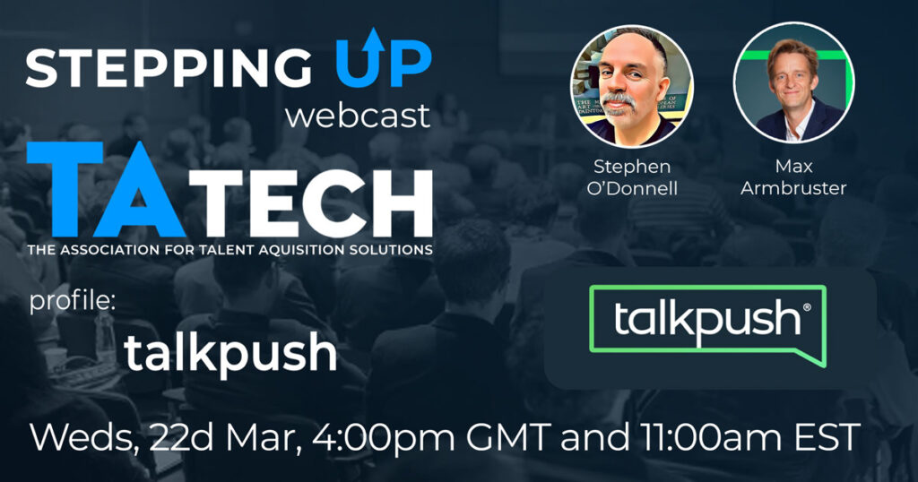 Special guest, Max Armbruster, Founder and CEO of talkpush.
 Weds 22nd Mar.
