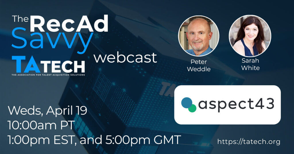 Sarah White, Founder & CEO of Aspect 43, joins Peter Weddle for a discussion on The Status of Pay Equity and Its Role In Recruiting Today.