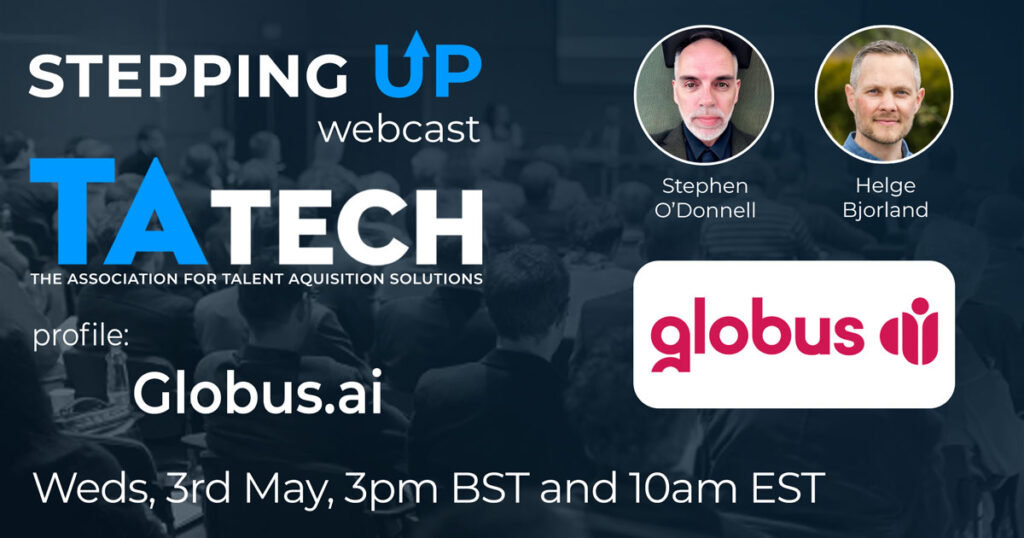 Special guest, Helge Bjorland, CEO of Globus.ai
 Weds 3rd May.