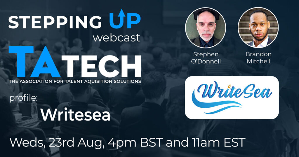 Special guest, Brandon Mitchell, CEO, Writesea
 Weds 23rd August.